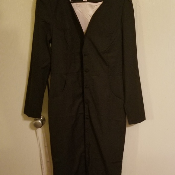 Navy button down dress - Picture 2 of 3